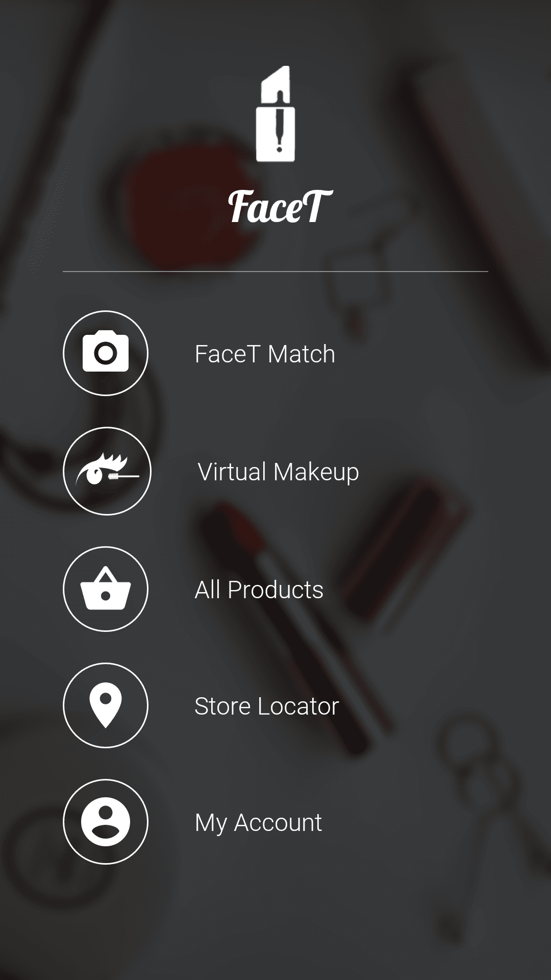 Main page with quick access to core flows