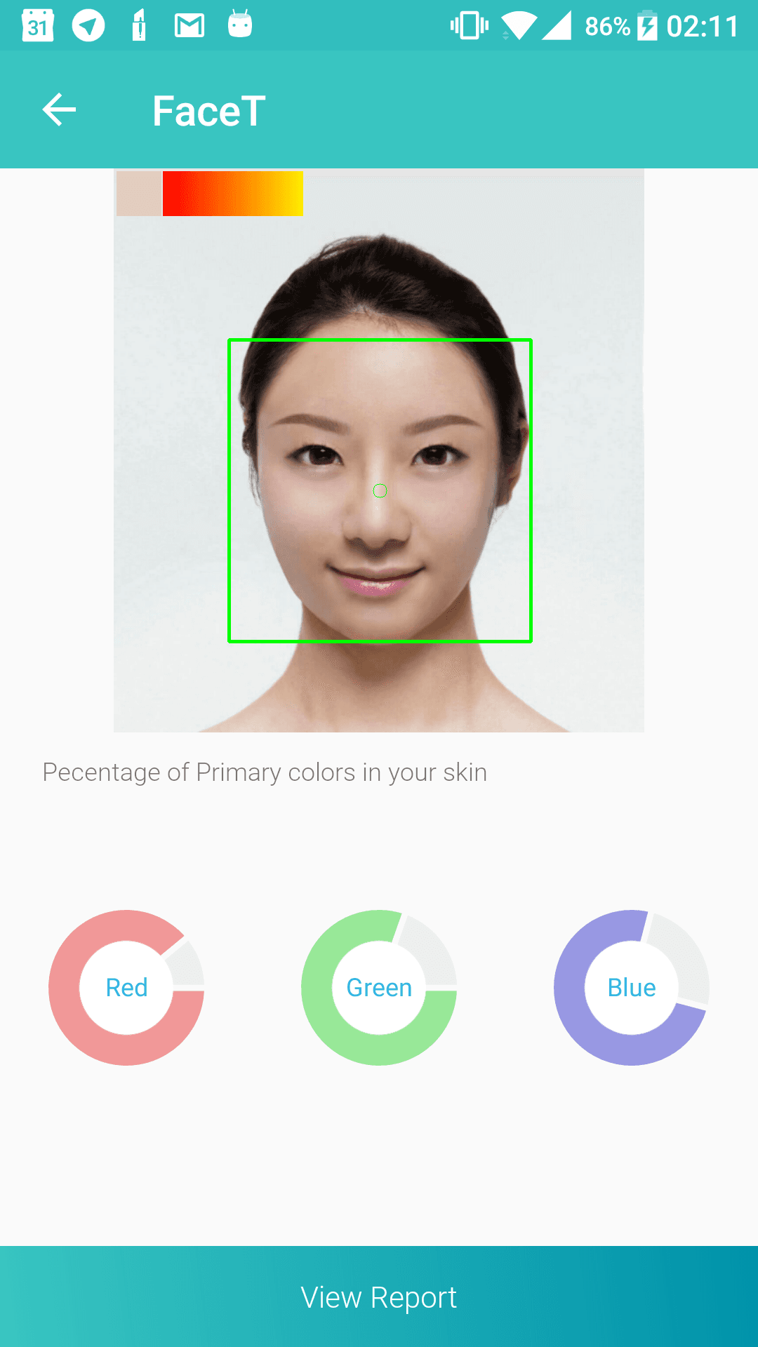 Skin tone prediction experience